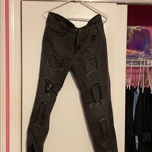 Fashion Nova black ripped jeans